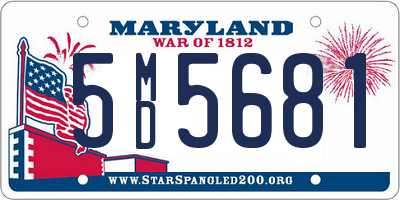 MD license plate 5MD5681