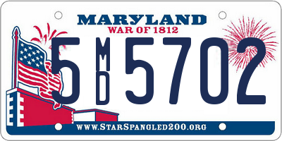 MD license plate 5MD5702