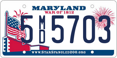 MD license plate 5MD5703