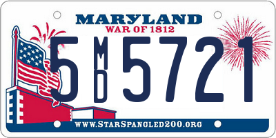 MD license plate 5MD5721