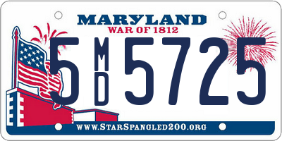 MD license plate 5MD5725