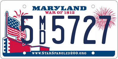 MD license plate 5MD5727