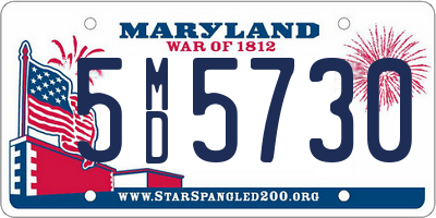 MD license plate 5MD5730