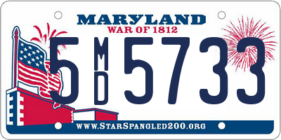 MD license plate 5MD5733