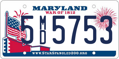 MD license plate 5MD5753