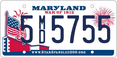 MD license plate 5MD5755