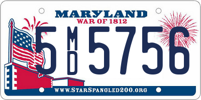 MD license plate 5MD5756