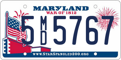 MD license plate 5MD5767