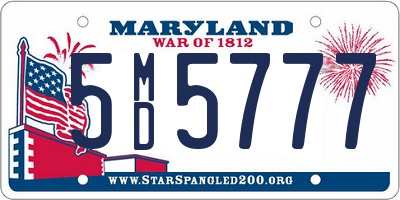 MD license plate 5MD5777