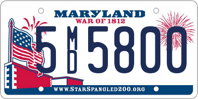 MD license plate 5MD5800