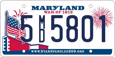 MD license plate 5MD5801