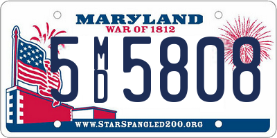 MD license plate 5MD5808