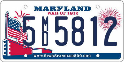 MD license plate 5MD5812