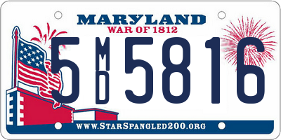 MD license plate 5MD5816