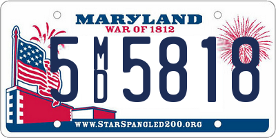 MD license plate 5MD5818