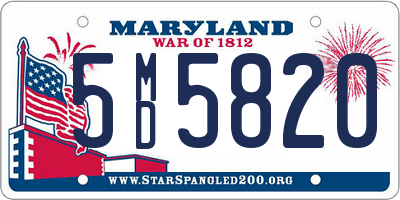 MD license plate 5MD5820