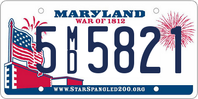 MD license plate 5MD5821