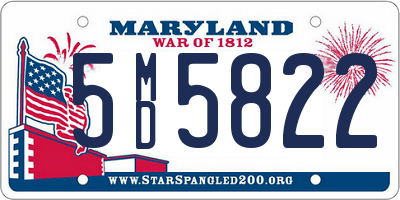 MD license plate 5MD5822