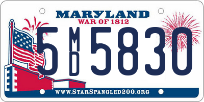 MD license plate 5MD5830