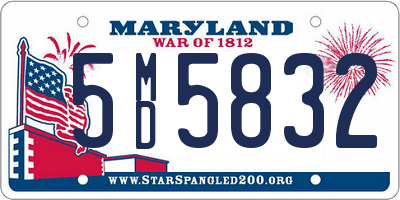 MD license plate 5MD5832