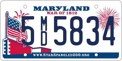 MD license plate 5MD5834