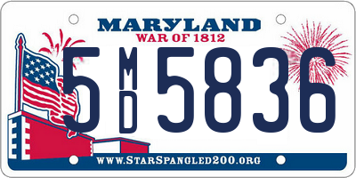 MD license plate 5MD5836