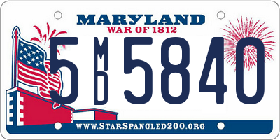 MD license plate 5MD5840