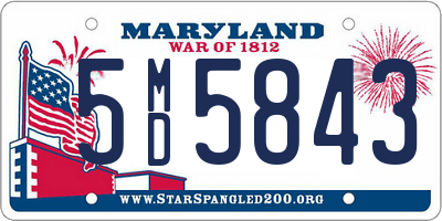 MD license plate 5MD5843