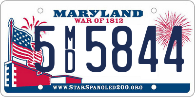 MD license plate 5MD5844