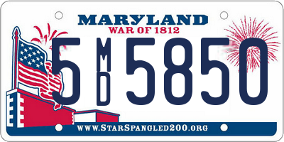 MD license plate 5MD5850