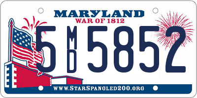 MD license plate 5MD5852