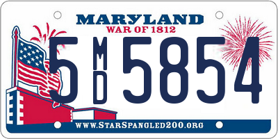 MD license plate 5MD5854