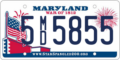 MD license plate 5MD5855