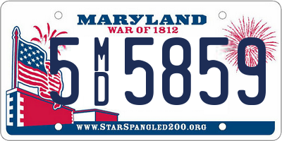 MD license plate 5MD5859