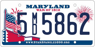 MD license plate 5MD5862