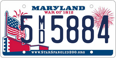 MD license plate 5MD5884