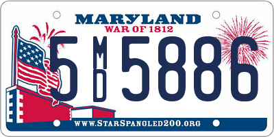 MD license plate 5MD5886