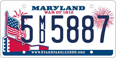 MD license plate 5MD5887