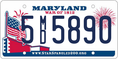 MD license plate 5MD5890