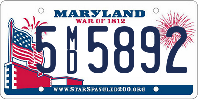 MD license plate 5MD5892