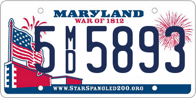 MD license plate 5MD5893