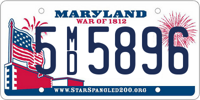 MD license plate 5MD5896