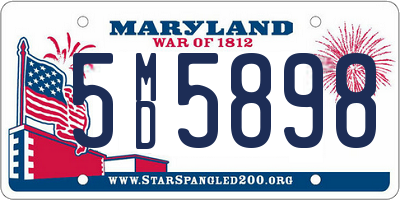 MD license plate 5MD5898