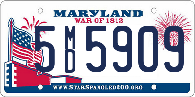 MD license plate 5MD5909