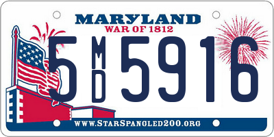 MD license plate 5MD5916