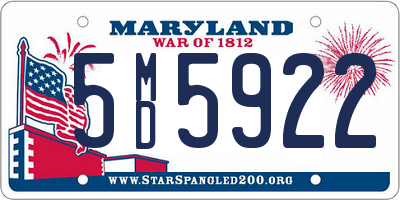 MD license plate 5MD5922