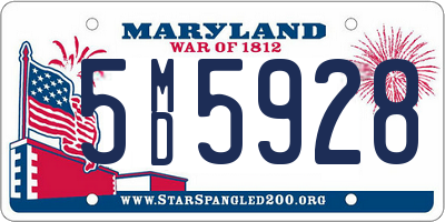 MD license plate 5MD5928