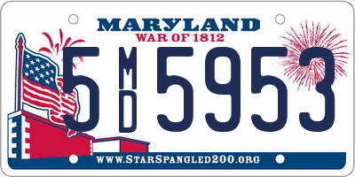 MD license plate 5MD5953