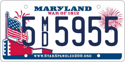 MD license plate 5MD5955
