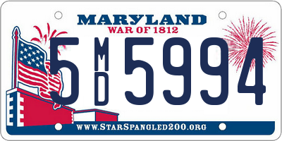 MD license plate 5MD5994